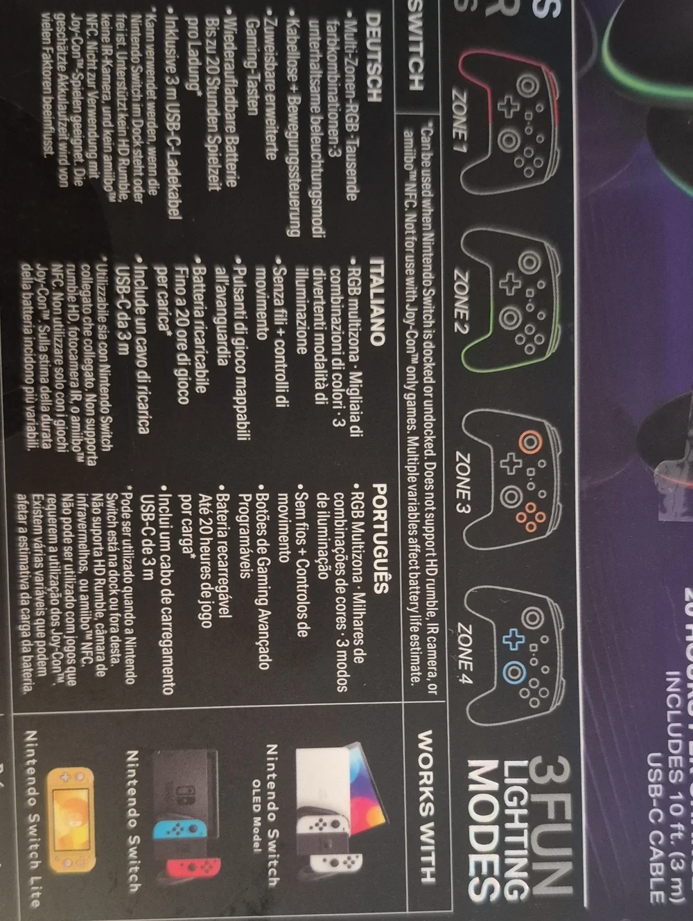NEW---Wireless RGB Gaming Controller for Nintendo Switch - Black